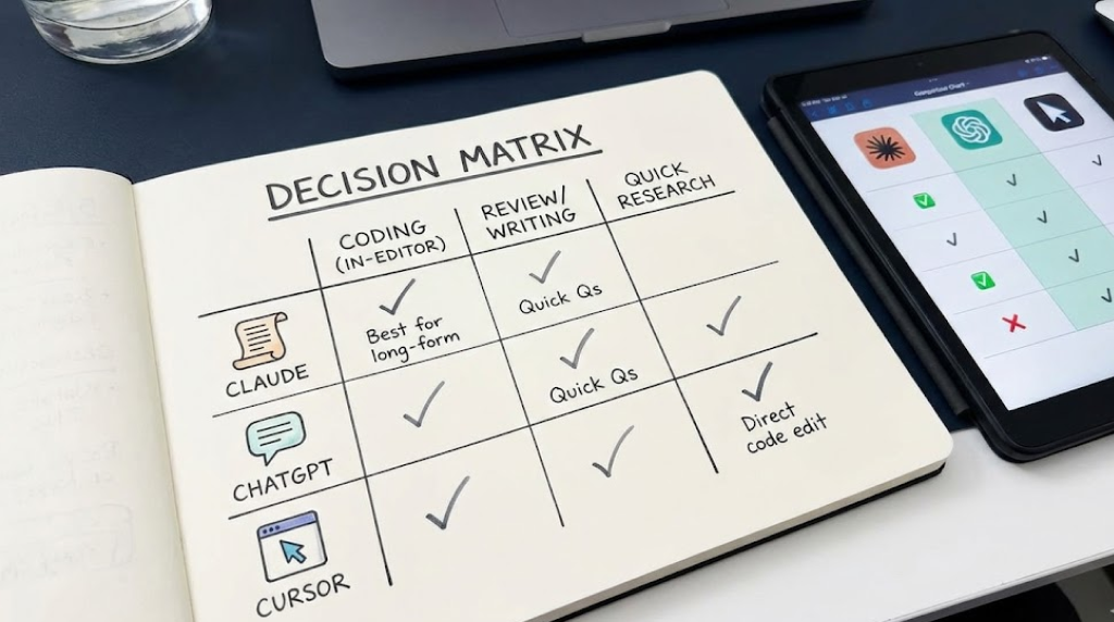 Claude vs ChatGPT vs Cursor: Which AI Tool for Which Task?